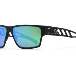 [GZ-05-023] Delta M4 Polarized Sunglasses Black Anodized w/ Silver Logo Gatorz (Green Mirror Polarized)