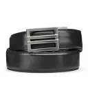 Black Leather Gun Belt X1 Buckle (Nickel Free)  24-44"