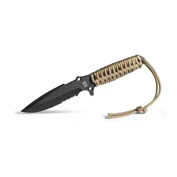 [TB-11060004] Maraudeur Paracord 550 Serration + Etui Kydex (Coyote Brown)