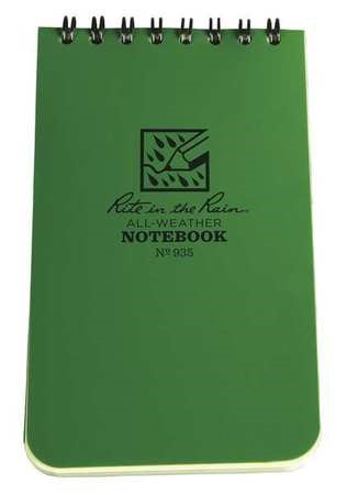 Top Spiral Notebook 3x5'' (Green) Rite In The Rain