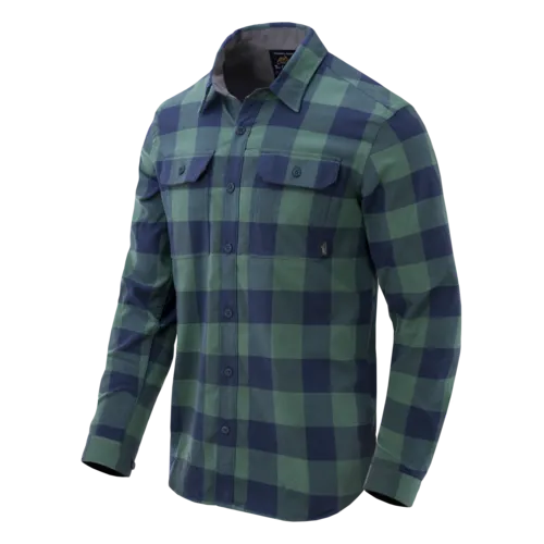 Greyman Shirt - Nylon Sorona® Blend (Moss Green Checkered) - Helikon-Tex (S)