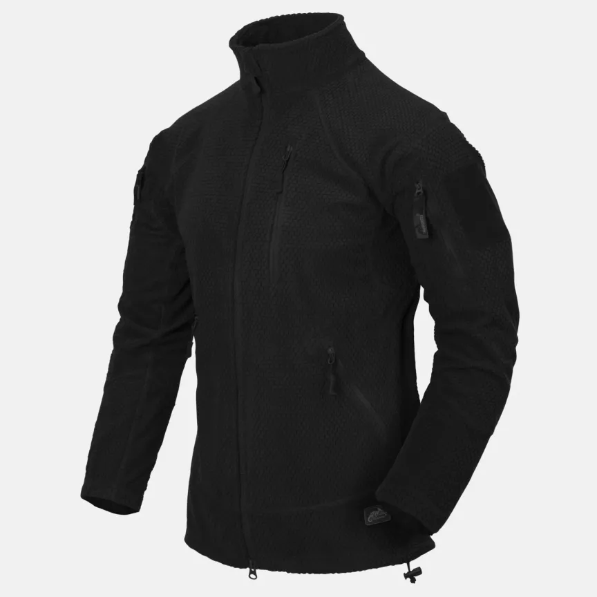 Alpha Tactical Jacket Grid Fleece (Black)