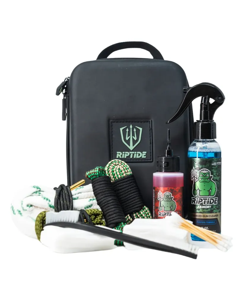 Ultimate Gun Cleaning Kit - Leather Case - Cleaner/Oil - Riptide Armory