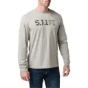 Camo Logo Fill Long Sleeve Tee (Heather Grey) Medium