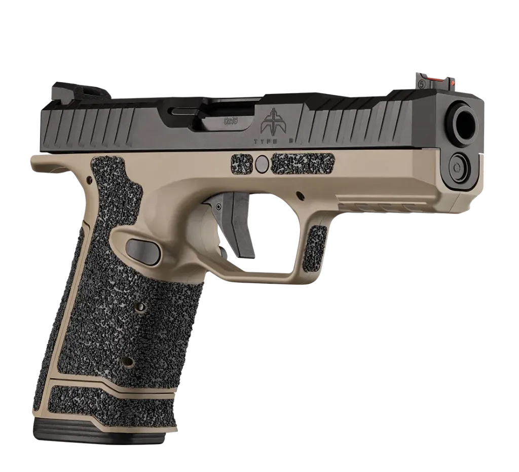 Archon Type B 9x19mm Pistol, 4.3'' Barrel, Black Slide w/OR RMR cut, Gen2 FDE Grip, Edge Black Grip Tape