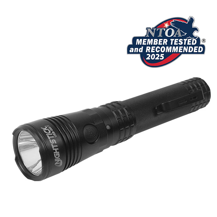[USB-588-T] Turbo High Candela USB Dual-Light Rechargeable Tactical Flashlight (Black) Nightstick