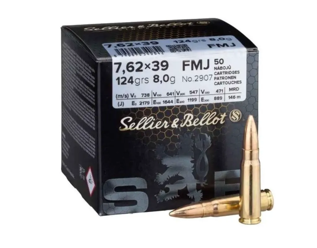 Sellier & Bellot 7,62x39 124gr FMJ (50pcs) Bulk Pack