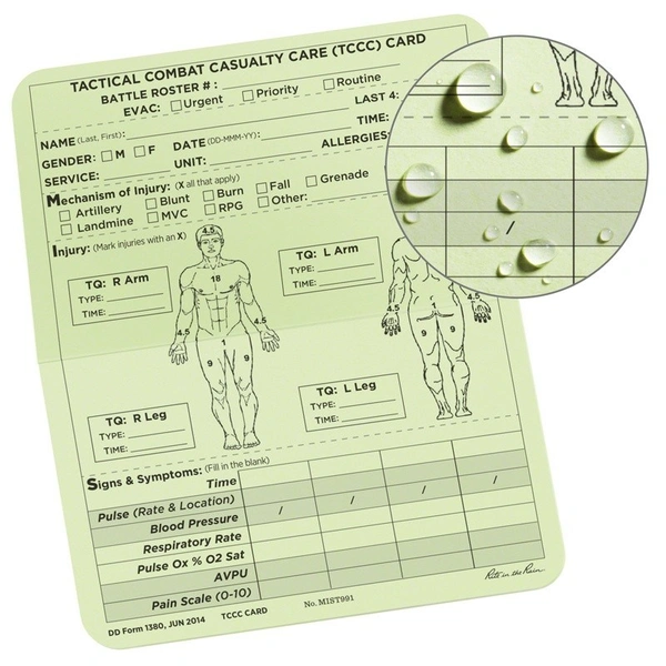 [MIST991] Rite In The Rain TCCC/MIST Card  - 50Packk