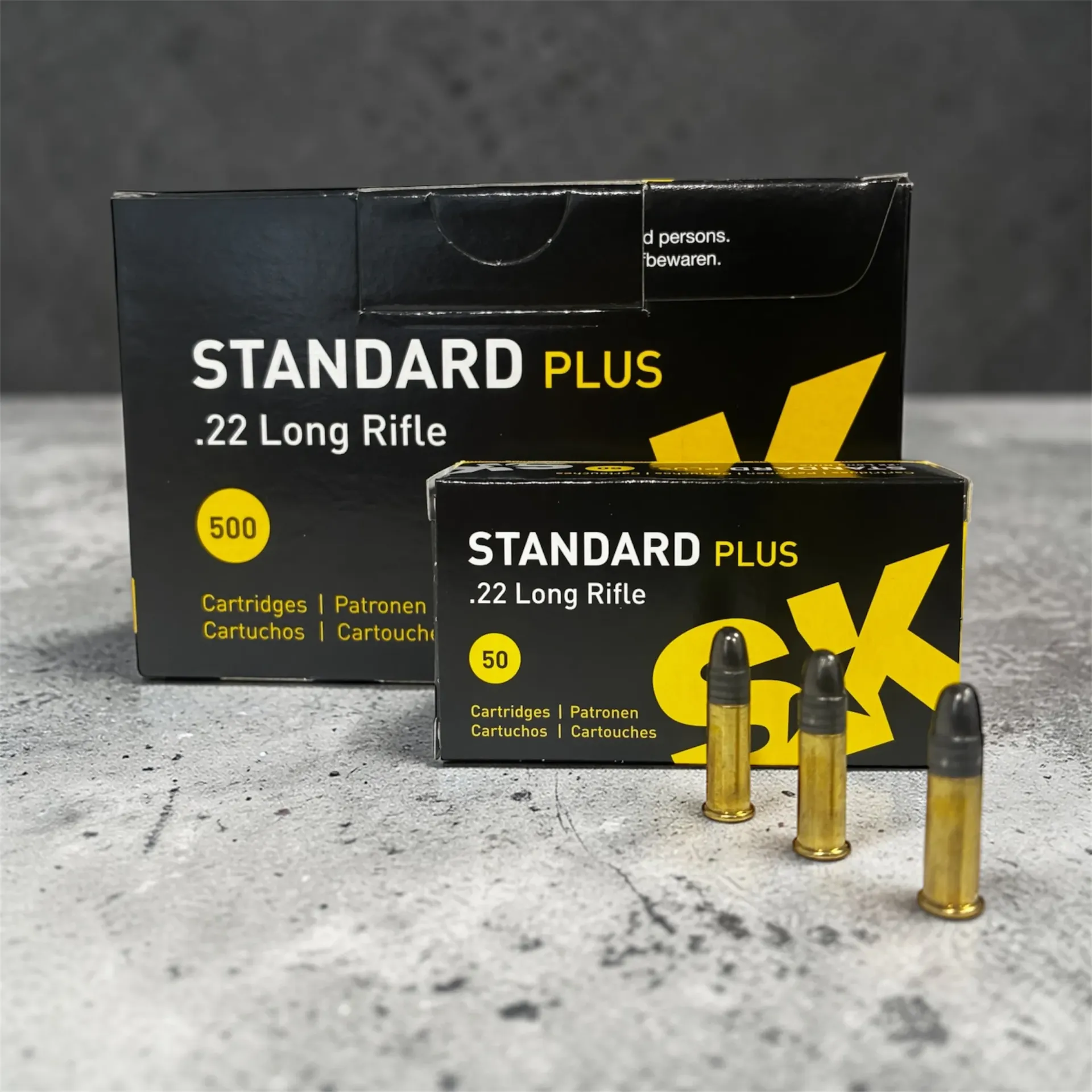 SK Standard Plus .22 Long Rifle 40 Grain Lead Round Nose Brass Cased Rimfire Ammo, 500 Rounds, 420101 (copie)