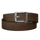Coffee Buffalo Leather Gun Belt 1.5'' w/X3 Gunmetal Buckle