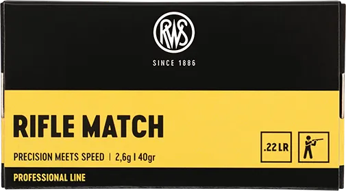 RWS .22LR 40 GR 2.6g Rifle Match, 50pcs