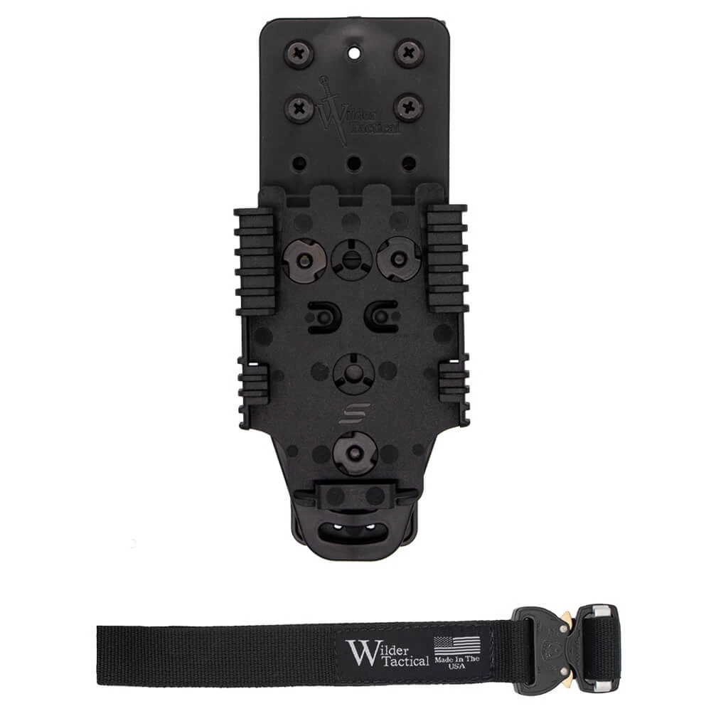 [MHPBKQLSBK1FMUABMC-LH] Multi Holster Platform Kit V2 (Black Leg Strap) Wilder Tactical (QLS Receiver Plate, Cobra FM Buckle, Gaucher)