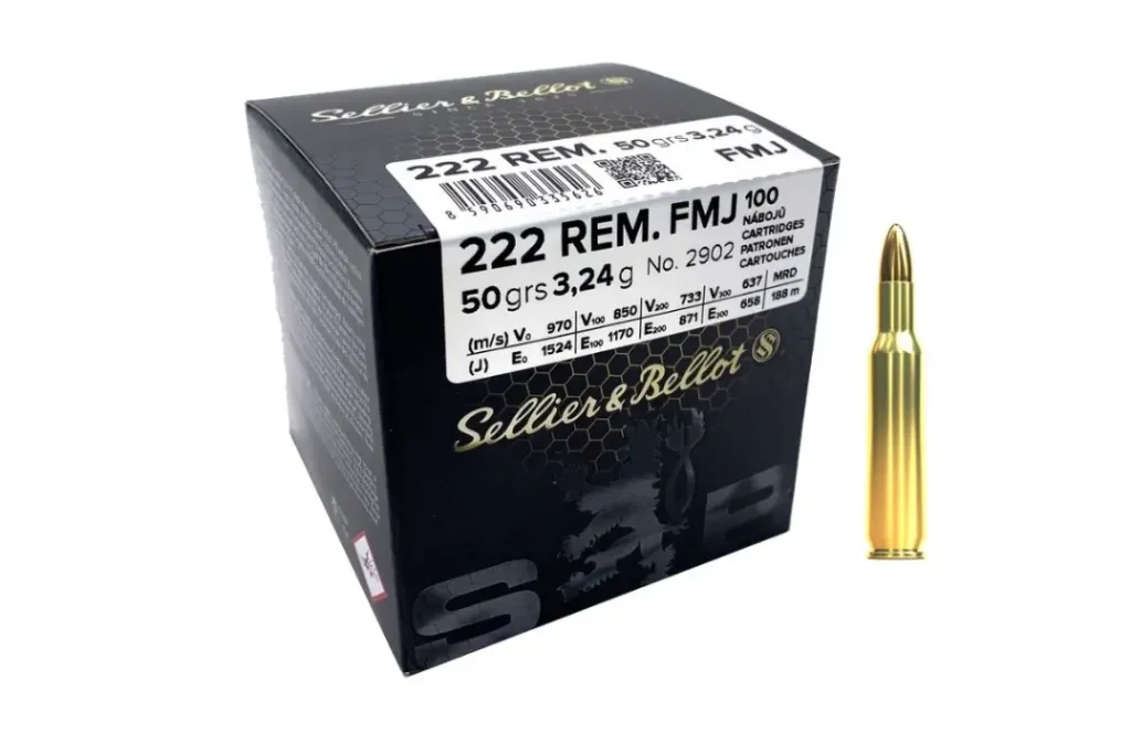 [MUNSB00044] .222 REM FMJ 50GRS - 3,24g (boite de 100) - Sellier & Bellot