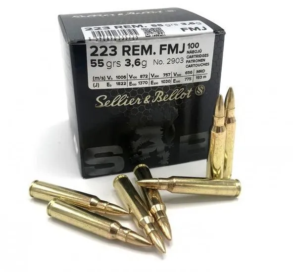 Sellier & Bellot 223REM FMJ - 55grs 3.6g (100pcs)