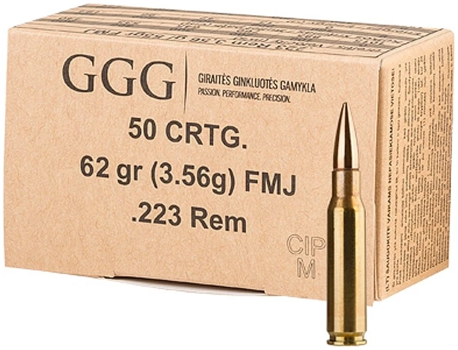 [1009175] .223REM, 62 grain (4,0 gram) FMJ bullet 50 pcs. - GGG