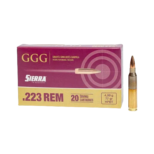 [1009174] .223 REM, 77 grain (4.99 gram) HPBT Sierra MatchKing bullet 20 pcs. - GGG