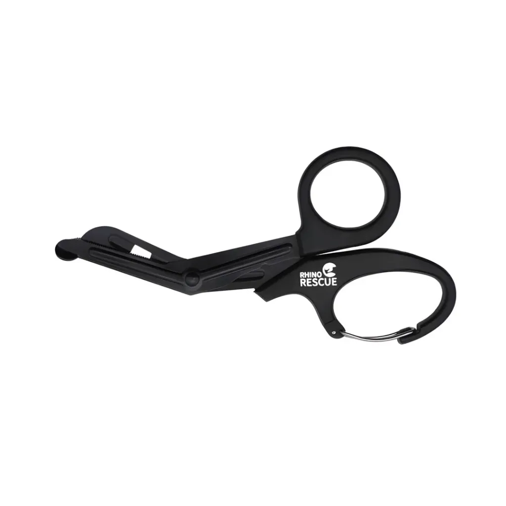 Trauma Scissors 19 cm w/carabiner (Black) Rhino Rescue