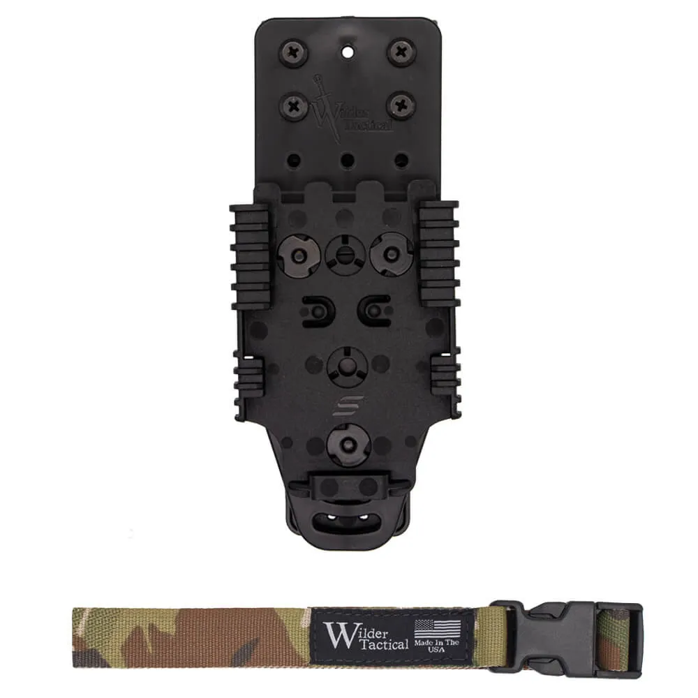 Multi Holster Platform Kit V2 (Multicam Leg Strap) Wilder Tactical (QLS Receiver Plate, Cobra FM Buckle, Left)