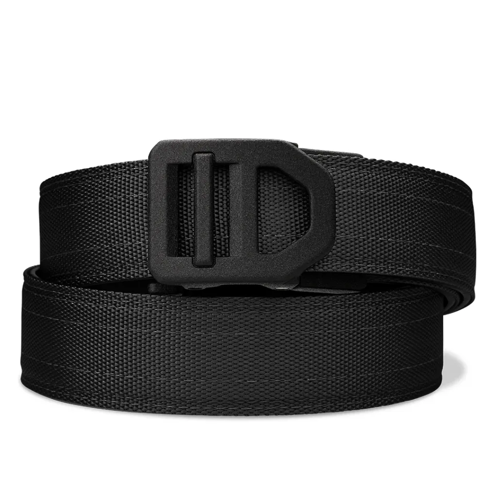 [X-TACBLK] Black Tactical Gun Belt 1.5" X5 Black Buckle  24-54"