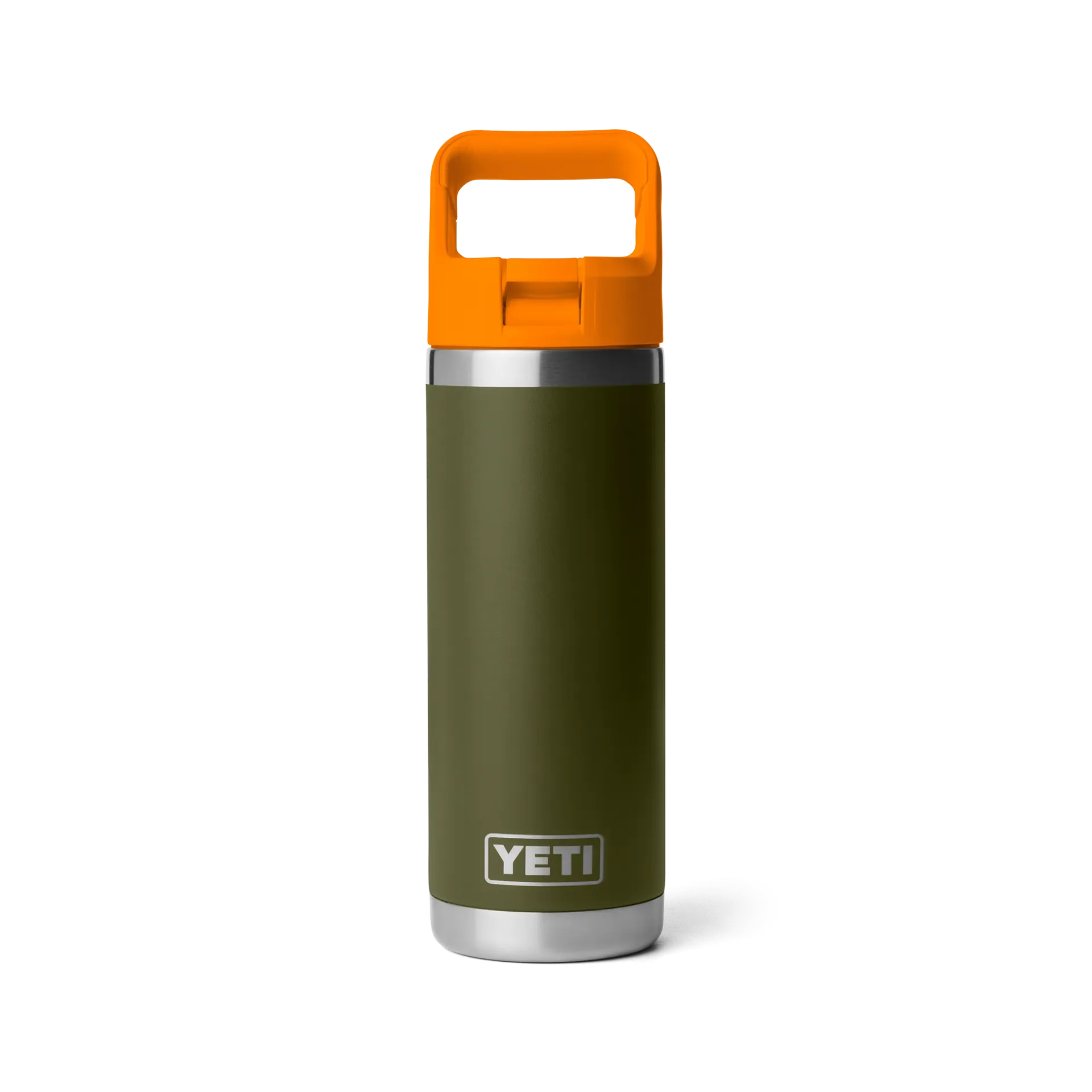 Rambler 18 oz (532 ml) Bottle w/Colour-Blocked Straw Cap - Yeti (Olive/King Crab Orange)