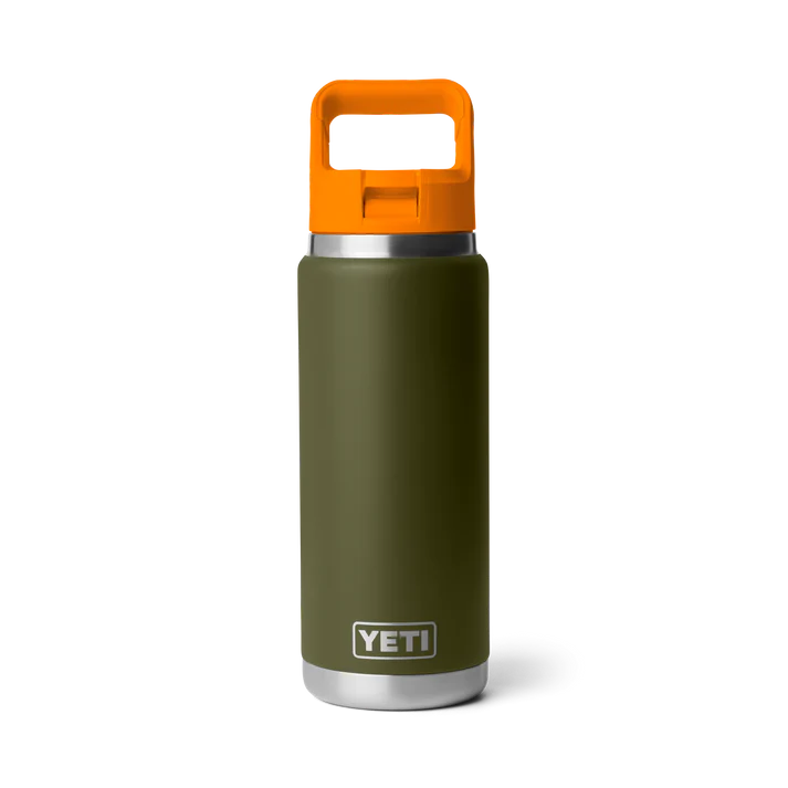 Rambler 26 oz (769 ml) Bottle w/Colour-Blocked Straw Cap - Yeti (Olive/King Crab Orange)