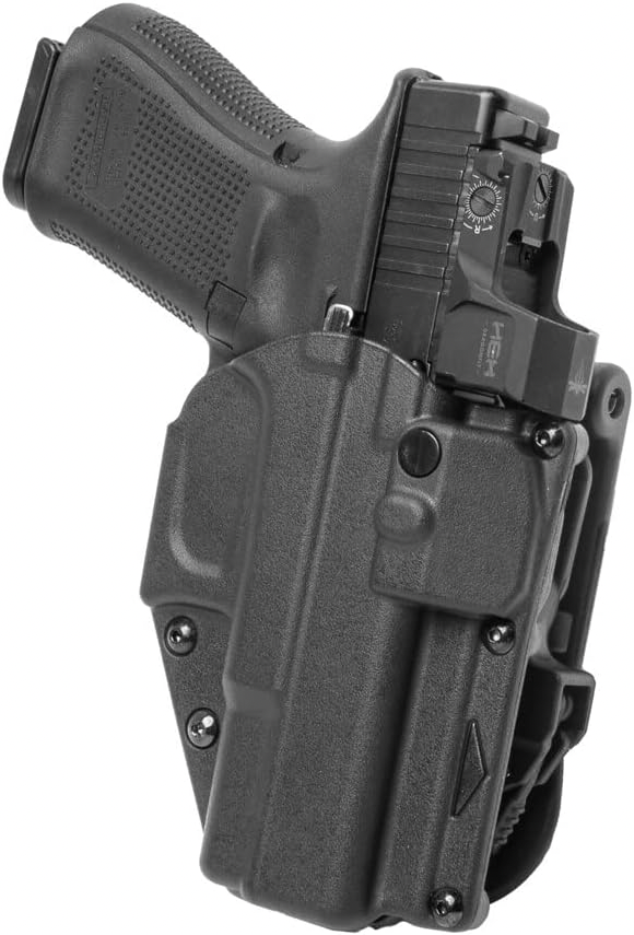 [R2-B-0601-BK-LH-L0-A0-B] Rapid Force Level II Duty Holster for Glock 17/17 MOS - No Light - Locking Belt Slide (Black) Alien Gear (Left)